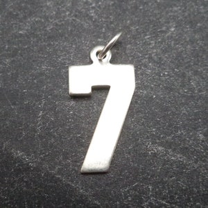 STERLING SILVER 3D Number 7 Charm for Charm Bracelet