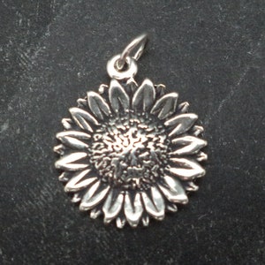 STERLING SILBER Sonnenblume Anhänger für Bettelarmband