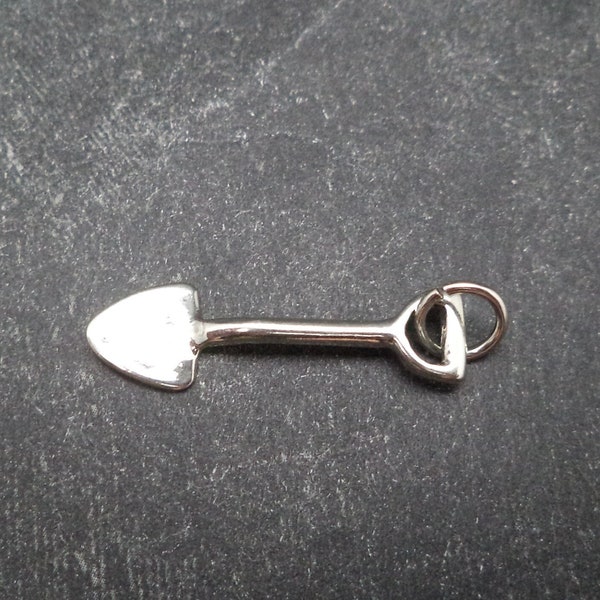 STERLING SILVER 3D Shovel Charm for Charm Bracelet