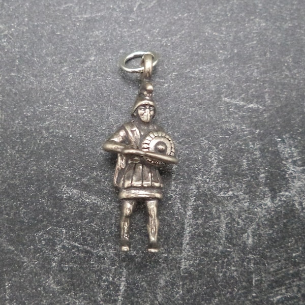 STERLING SILVER 3D Spartan Trojan Charm for Bracelet or Necklace