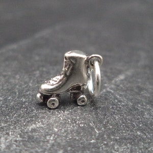 Sterling Silver 3D Tiny Roller Skate Charm for Charm Bracelet