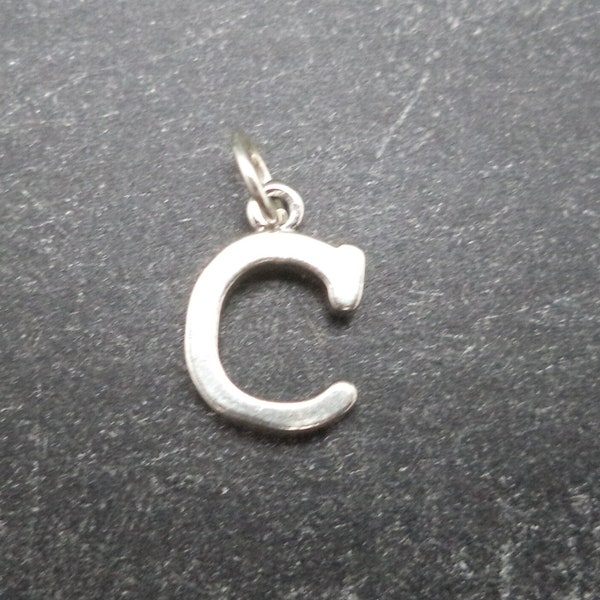 Sterling Silver 3D Letter C Charm for Charm Bracelet