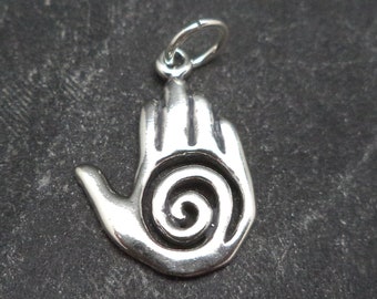 Sterling Silver 3D Healing Hand Charm for Charm Bracelet