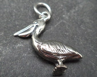 STERLING SILVER Pelican Charm for Charm Bracelet