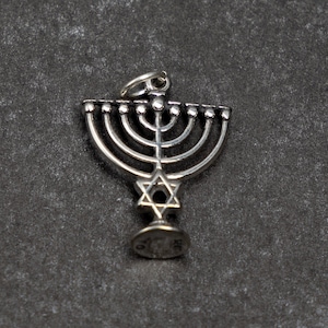 STERLING SILVER 3D Menorah Charm for Charm Bracelet