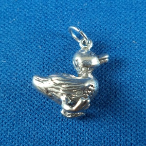 STERLING SILVER 3D Duck Charm for Charm Bracelet