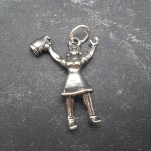 Dije de animadora en 3D de plata de ley para pulsera de dijes