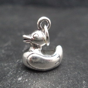 Sterling Silver 3D Rubber Duck Charm for Charm Bracelet