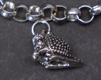 3D Sterling Silver Hedgehog Charm for Charm Bracelet