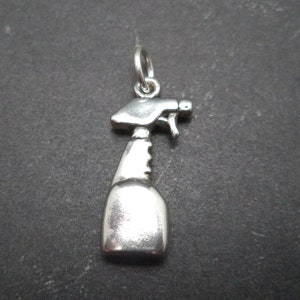 STERLING SILVER 3D Spray Bottle Charm for Charm Bracelet