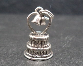 STERLING SILVER 3D Wedding Cake Charm for Charm Bracelet