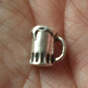STERLING SILVER 3D Small Mug of Beer Charm for Charm Bracelet