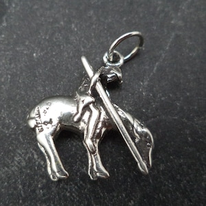 STERLING SILVER 3D End of the Trail Charm for Charm Bracelet