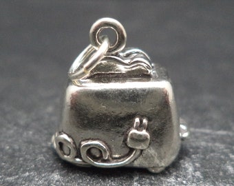 STERLING SILVER 3D Toaster Charm for Charm Bracelet