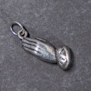 STERLING SILVER 3D Praying Hands Charm for Charm Bracelet