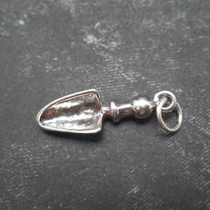 STERLING SILVER 3D Hand Trowel for Charm Bracelet. Gardening Spade Charm, Garden Charm, Gardening Charm, Gardener Charm, Gardener Gift
