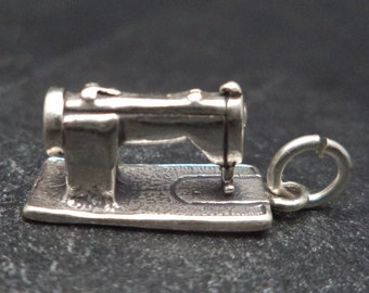 Sterling Silver 3D Sewing machine Charm for Charm Bracelet