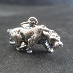 STERLING SILVER 3D Saber Toothed Tiger Charm for Charm Bracelet