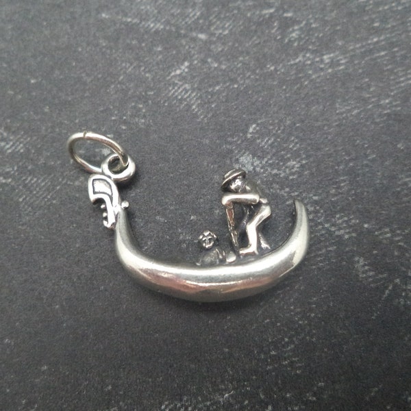 STERLING SILVER 3D Gondola Charm, Venice Charm, Italy Charm for Charm Bracelet