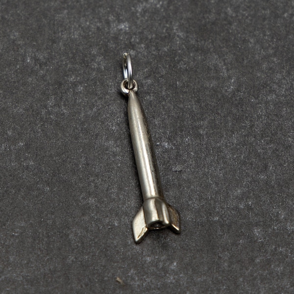 STERLING SILVER 3D Rocket Ship Charm for Charm Bracelet