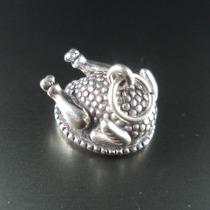 STERLING SILVER 3D Turkey Charm for Charm Bracelet
