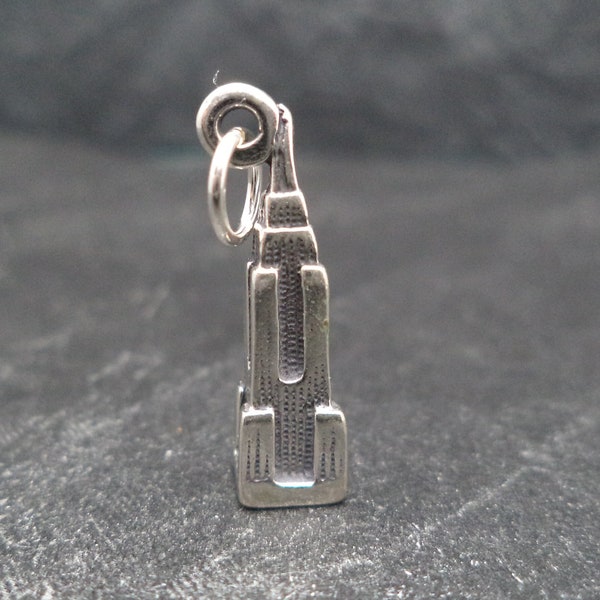 STERLING SILVER 3D  Empire State Building Charm for Charm Bracelet