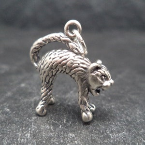 STERLING SILVER 3D sissende kat-bedel voor bedelarmband