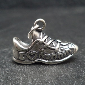 STERLING SILVER I Love Running Shoe Charm for Charm Bracelet