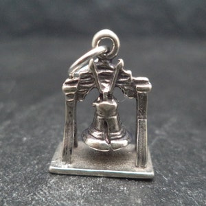 STERLING SILVER 3D Liberty Bell Charm for Charm Bracelet