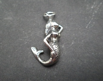 STERLING SILVER 3D Mermaid Charm for Charm Bracelet