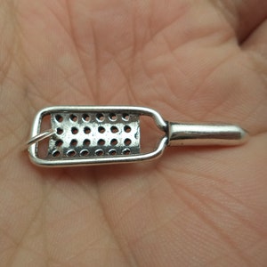 STERLING SILVER 3D Cheese Grater Charm for Charm Bracelet