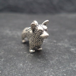 STERLING SILVER 3D Corgi Charm for Charm Bracelet