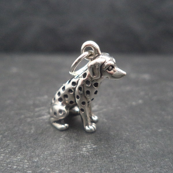 STERLING SILVER 3D Dalmatian Dog Charm