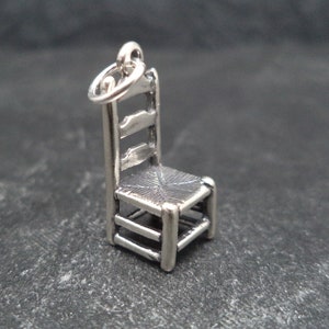STERLING SILVER 3D Step Back Chair Charm for Charm Bracelet