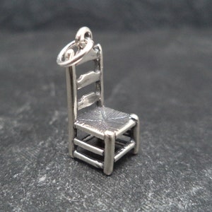 STERLING SILVER 3D Step Back Chair Charm for Charm Bracelet image 1