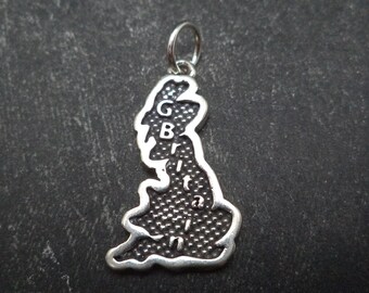 STERLING SILVER Great Britain Charm for Charm Bracelet