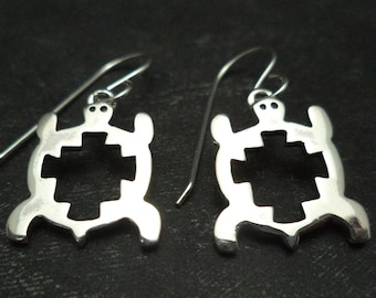 Sterling Silver Turtle Dangle Earrings