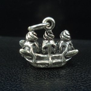 STERLING SILVER Banana Split Charm for Charm Bracelet