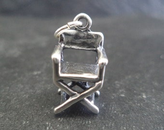 STERLING SILVER 3D Directors Chair Charm for Charm Bracelet