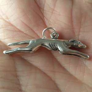 STERLING SILVER 3D Greyhound Charm for Charm Bracelet