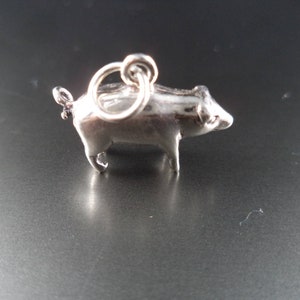 STERLING SILVER 3D Pig Charm for Charm Bracelet image 1