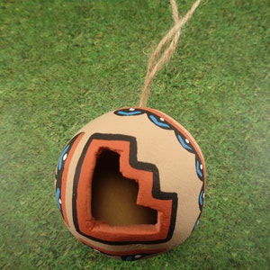 Jemez Pueblo Medium Size Christmas Ornament Signed by Pueblo Artist Tim Tosa