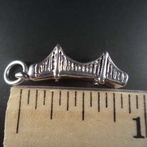 STERLING SILVER Golden Gate Bridge Charm for Bracelet or Necklace