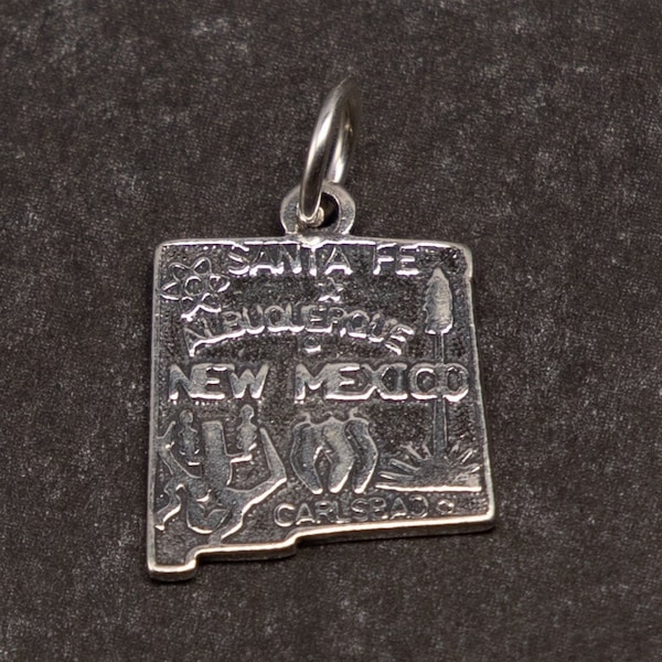 STERLING SILVER State of New Mexico Charm for Charm Bracelet