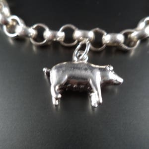 STERLING SILVER 3D Pig Charm for Charm Bracelet image 4