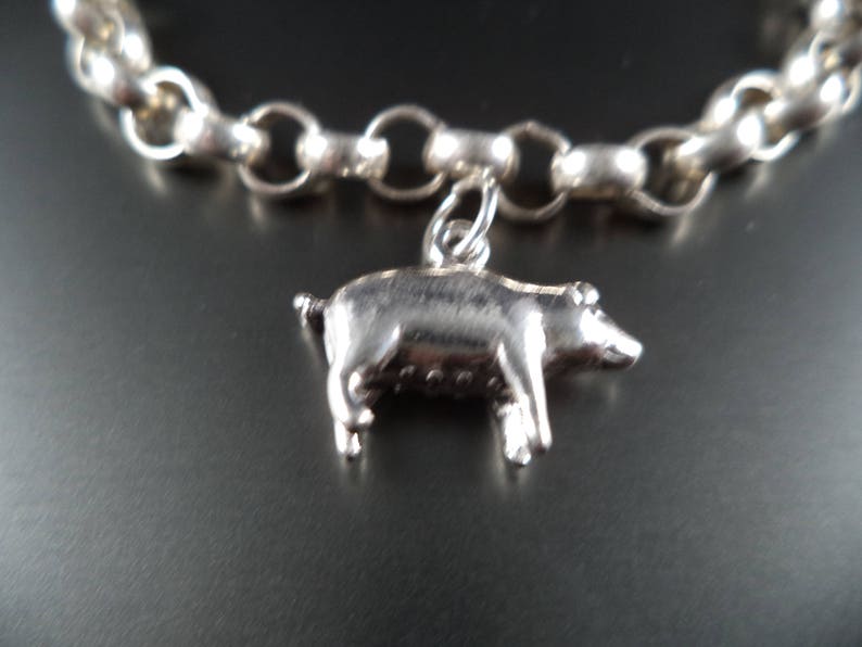 STERLING SILVER 3D Pig Charm for Charm Bracelet image 4