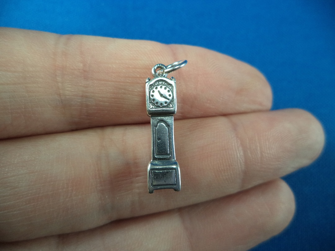 STERLING SILVER 3D Grandfather Clock Charm for Charm Bracelet Etsy