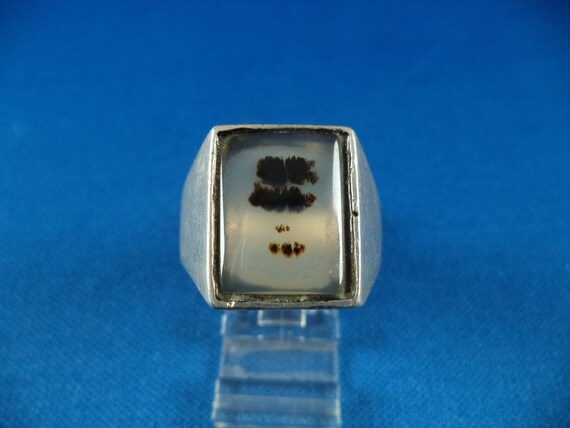 Vintage-Inspired Elegance - 925 Sterling Silver Oval Agate Ring