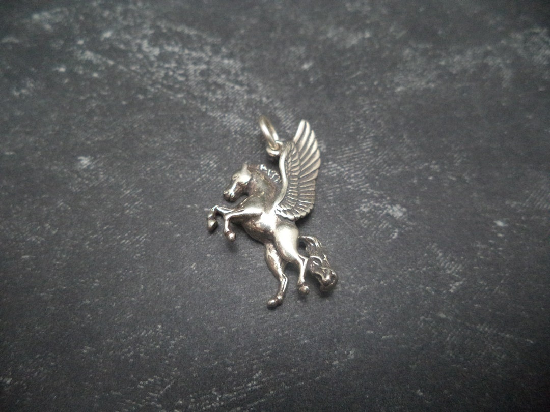STERLING SILVER Pegasus Charm for Charm Bracelet Etsy
