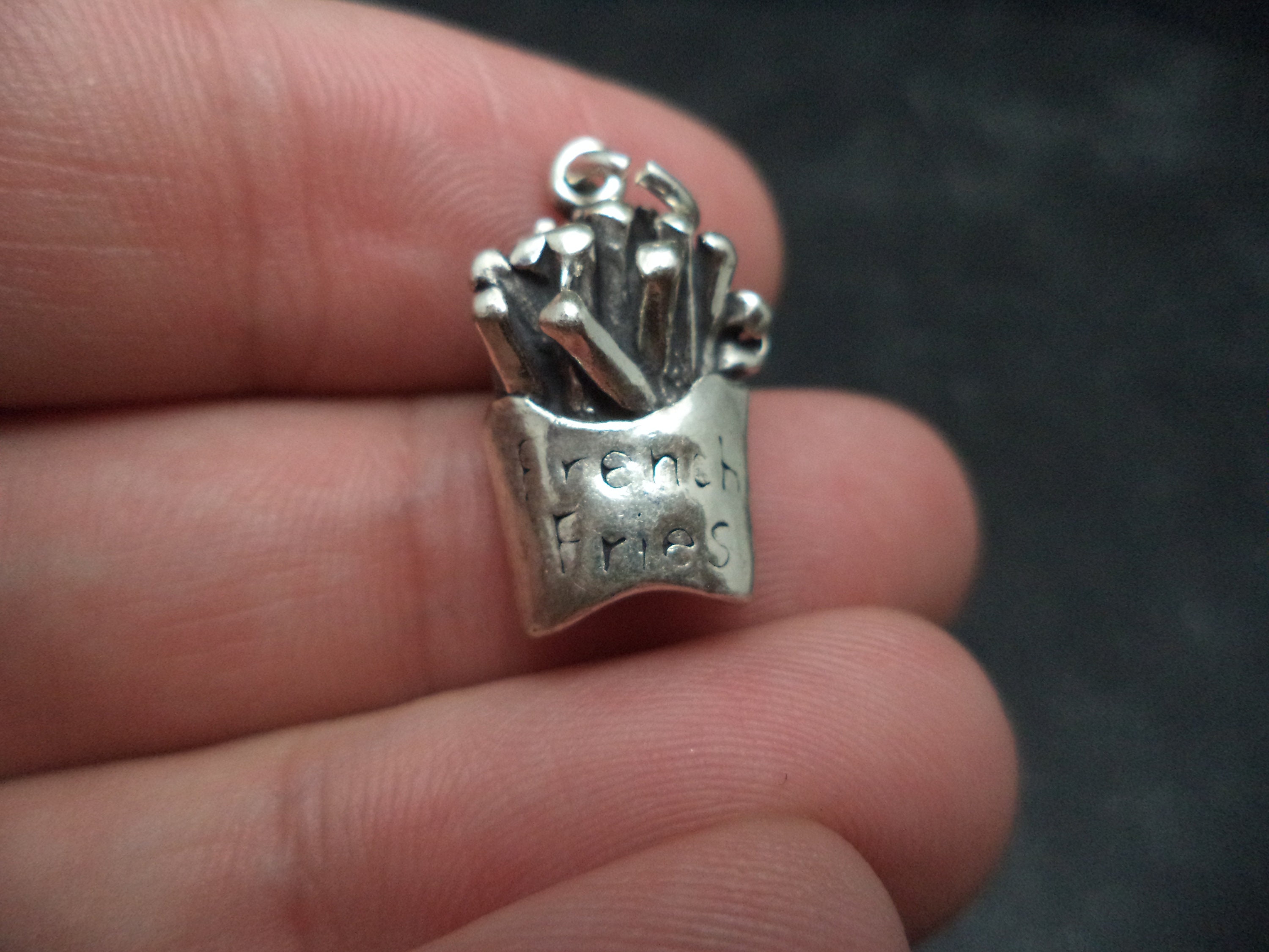 Ciondolo Patatine Fritte In Argento Sterling 925 – Tommyway Jewelry, Fatto USA - Foto 2